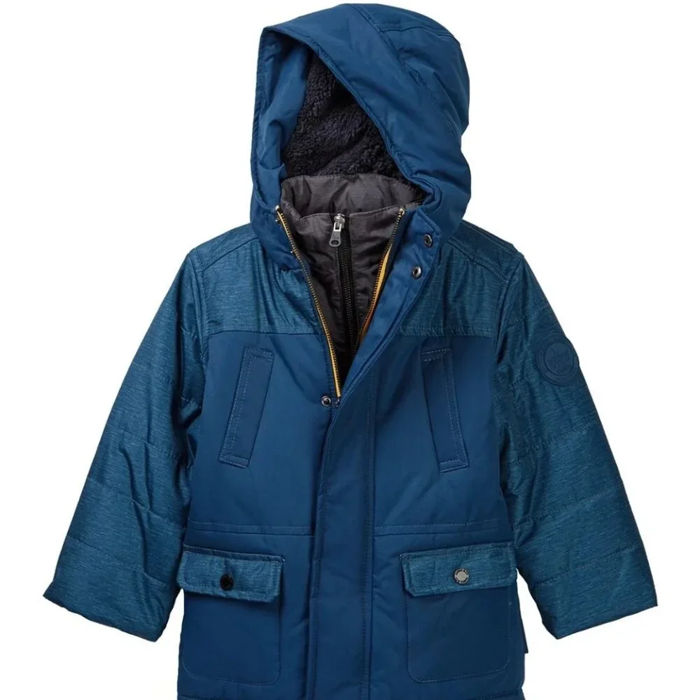 Hawke & Co. NEW Jacket Kids Reggie Hooded Tonal Vestee Parka (Little Boys)